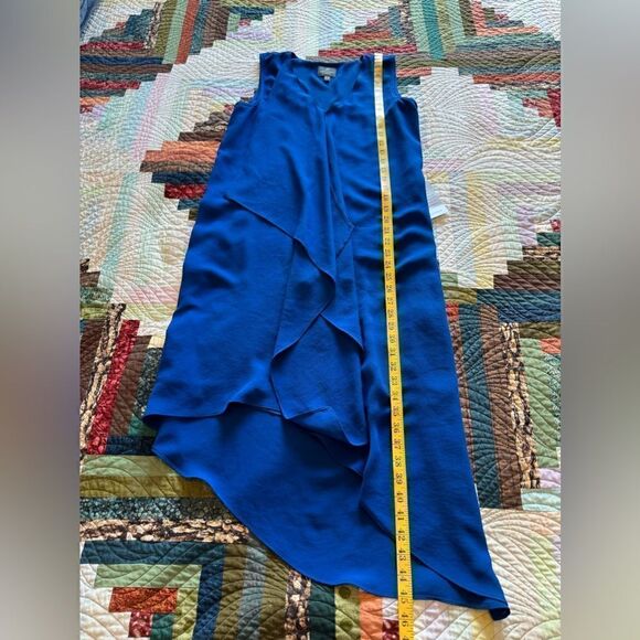 Adrianna Papell • Asymmetrical Dress • Sleeveless • Blue • Front Drape • Size 6 - Picture 3 of 9